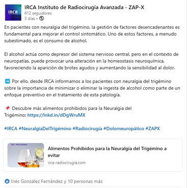gestionar pagina empresa LinkedIn ejemplo agencia Villarrazo con cliente IRCA