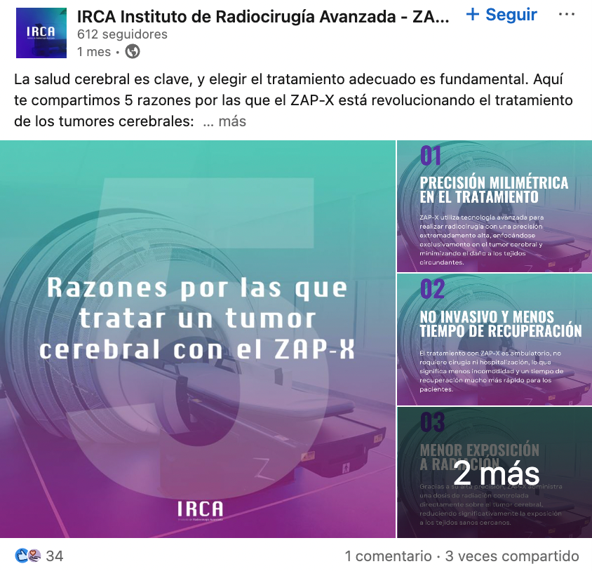 gestionar pagina empresa LinkedIn ejemplo agencia Villarrazo con cliente IRCA_ZAPx
