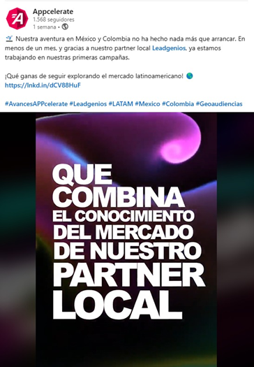 gestionar pagina empresa LinkedIn ejemplo agencia Villarrazo con cliente appcelerate