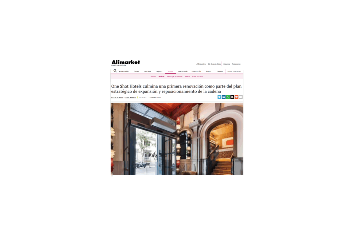 Prensa Villarrazo Web Casos Exito cliente One Shot Hotels medio sectorial Alimarket_