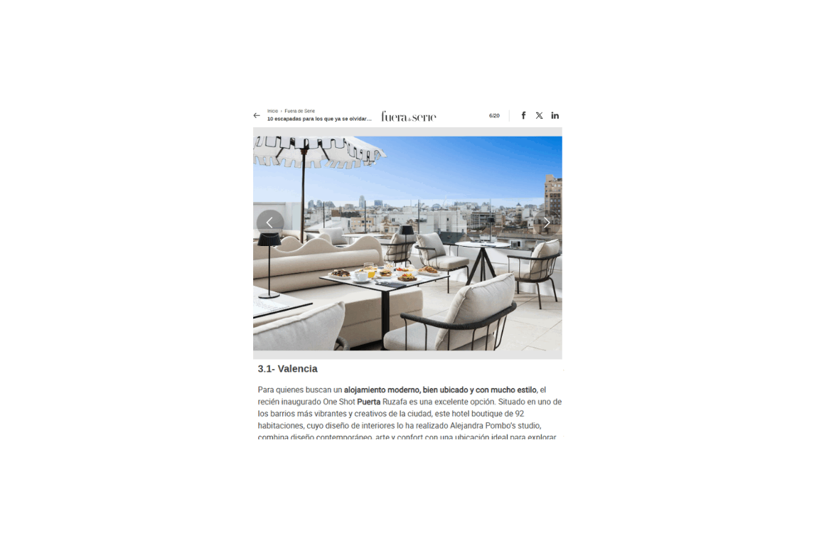 Prensa Villarrazo Web Casos Exito Medio Fuera de Serie Expansion hotel One shot puerta rufaza