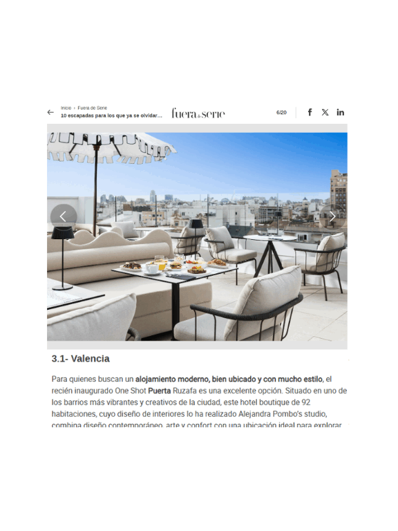 Prensa Villarrazo Web Casos Exito Medio Fuera de Serie Expansion hotel One shot puerta rufaza