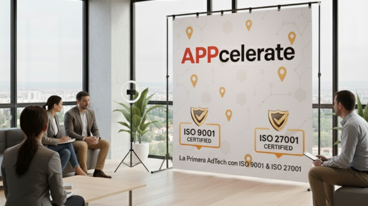 Qué hay detrás de nuestros clientes Appcelerate primera Adtech en obtener certificaciones internacionales ISO 9001 e ISO 27001_photocall y periodistas